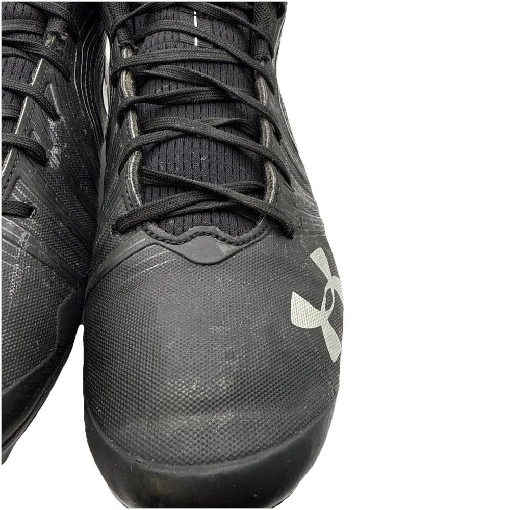 Under Armour Nitro‎ Mid MC 3000181-001 Black Football Cleats Shoes Mens 13